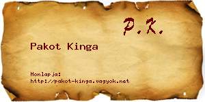 Pakot Kinga névjegykártya